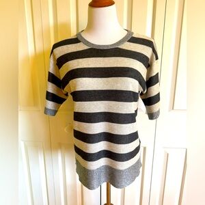 LORENA ANTONIAZZI Gray Striped Knit Sweater 10/46 Mint